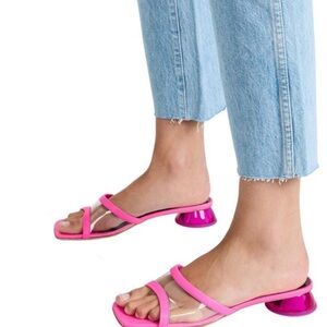 Staud Simone Pink Slide Sandals